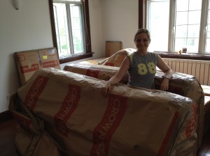 Furniture arrives at last... Furniture arrives at last...